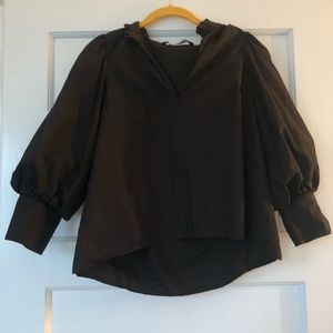 Zara black puff sleeve blouse